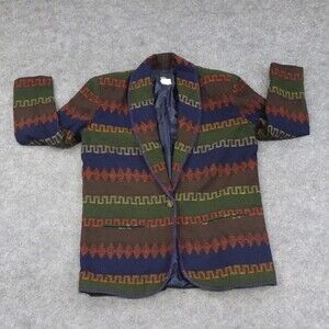 First Option Blazer Womens Medium Tapestry Southwestern Aztec Jacket